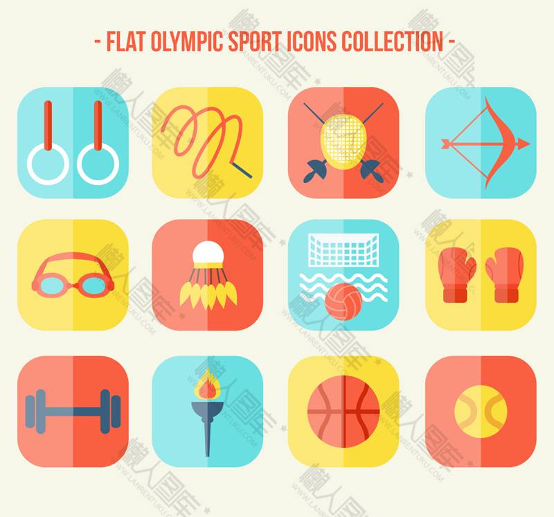 奥运会比赛项目图标矢量图片素材