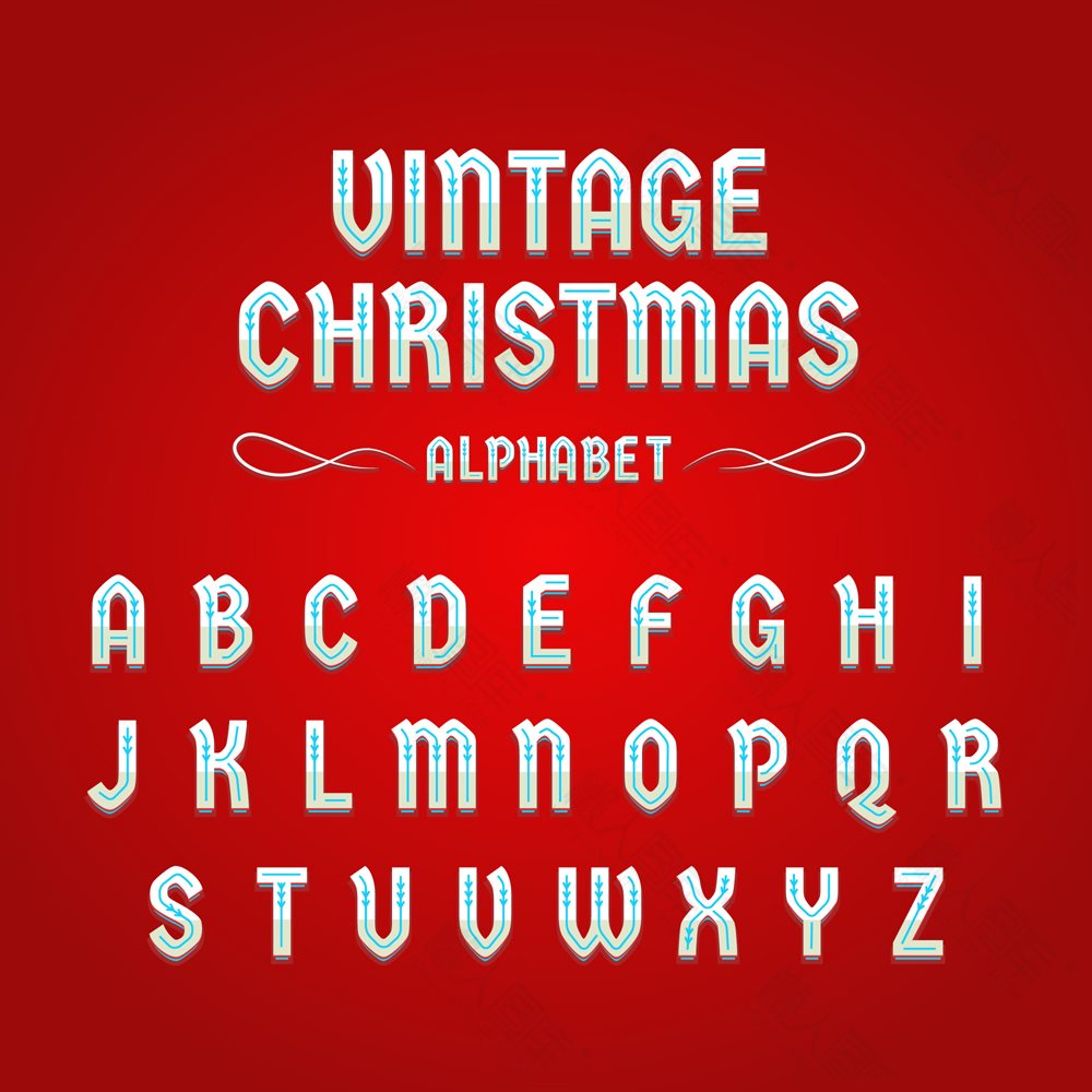 复古圣诞节主题英文字体图片