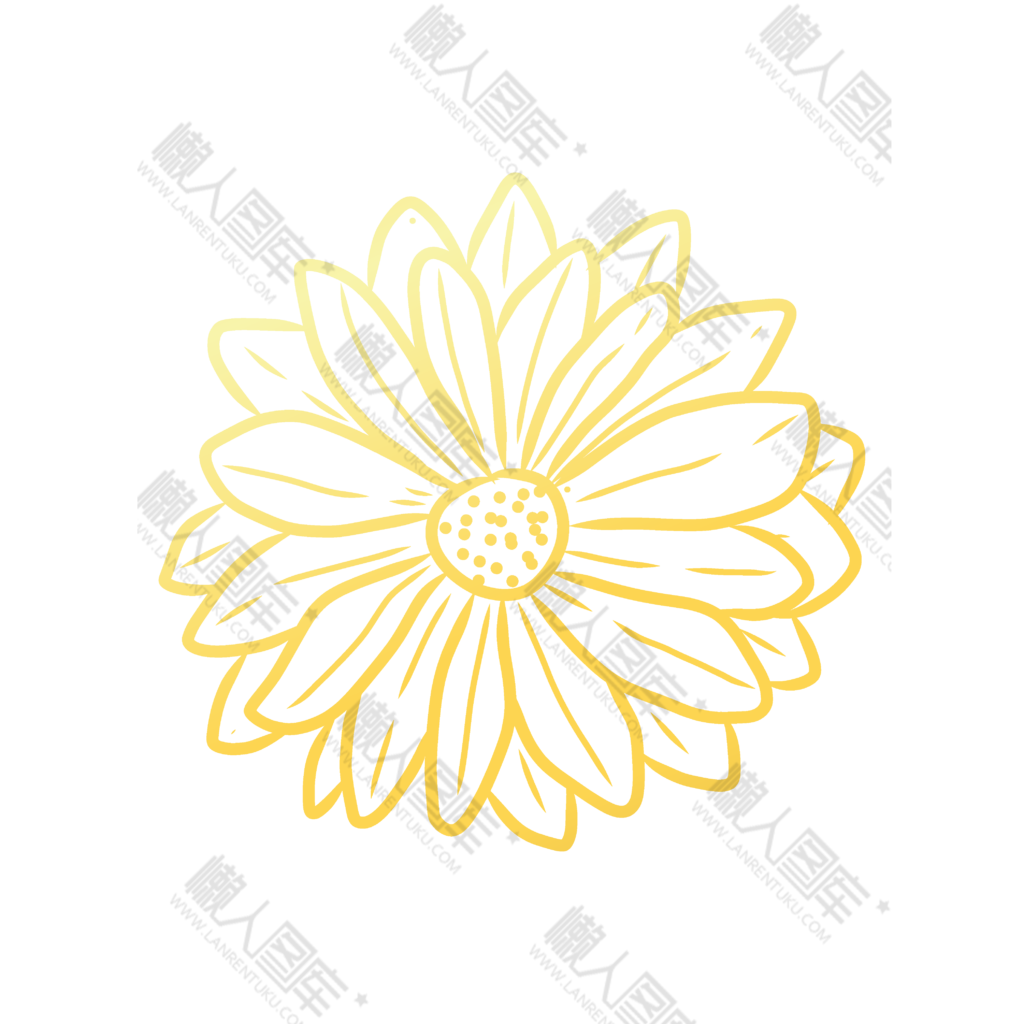 金边花朵元素