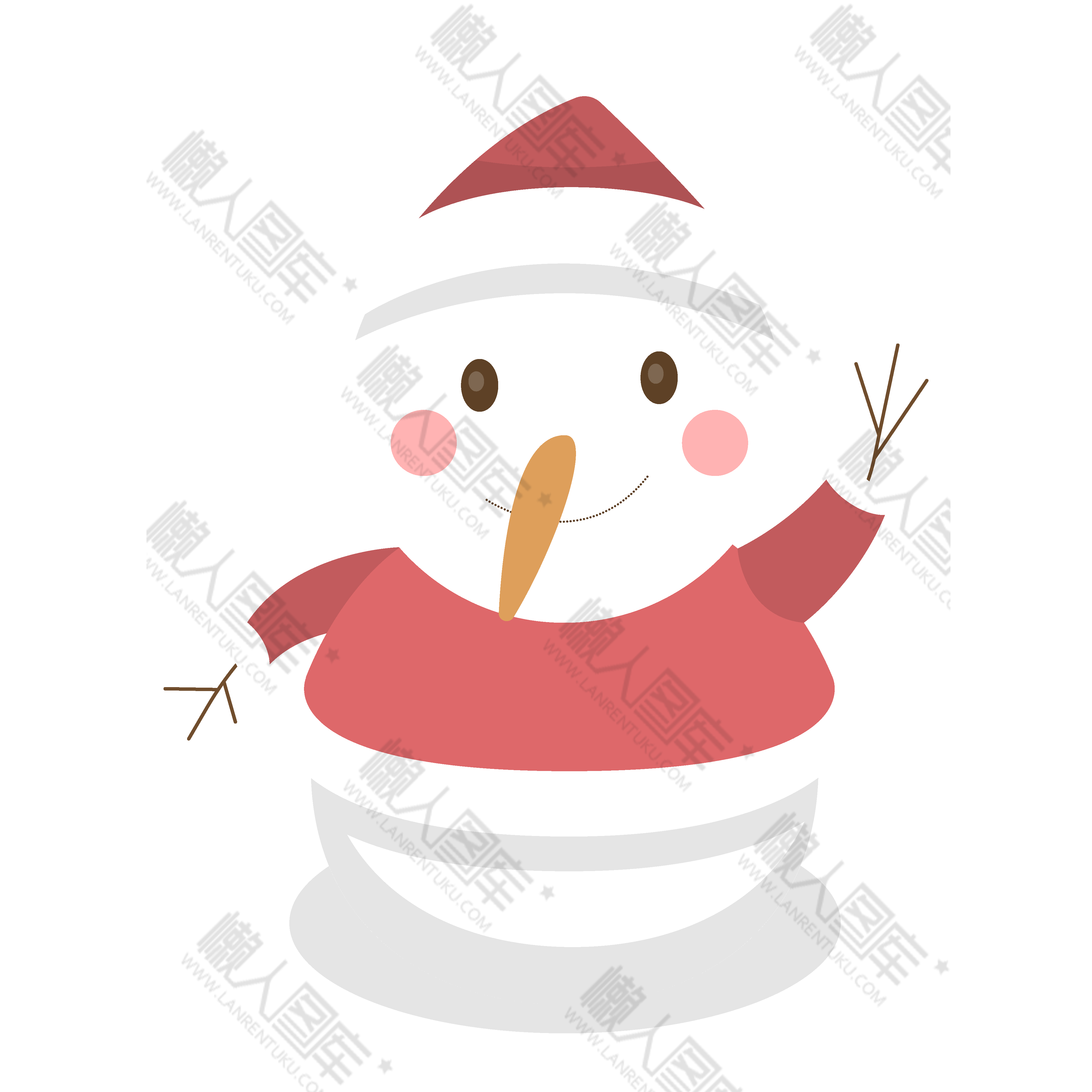 手绘雪人元素图片图1