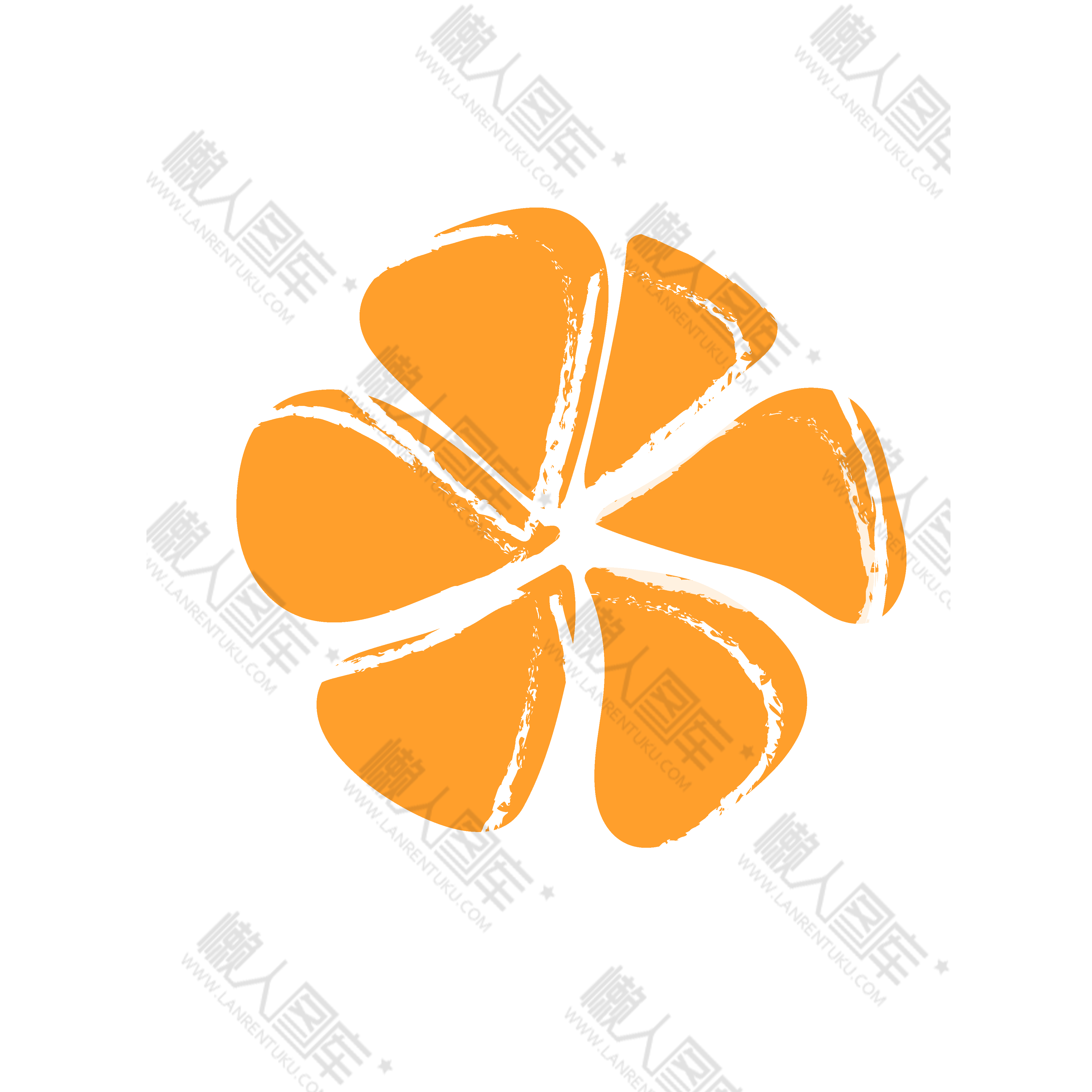 卡通橘子水果图标