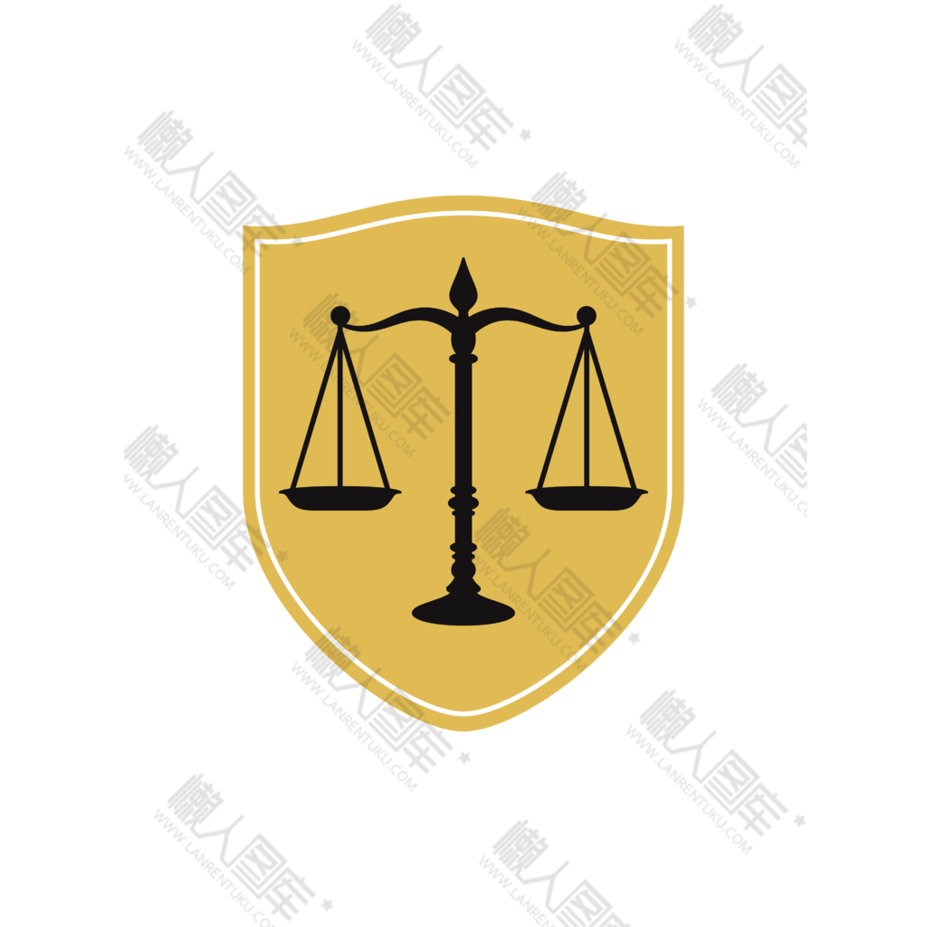 金色盾牌法律图标