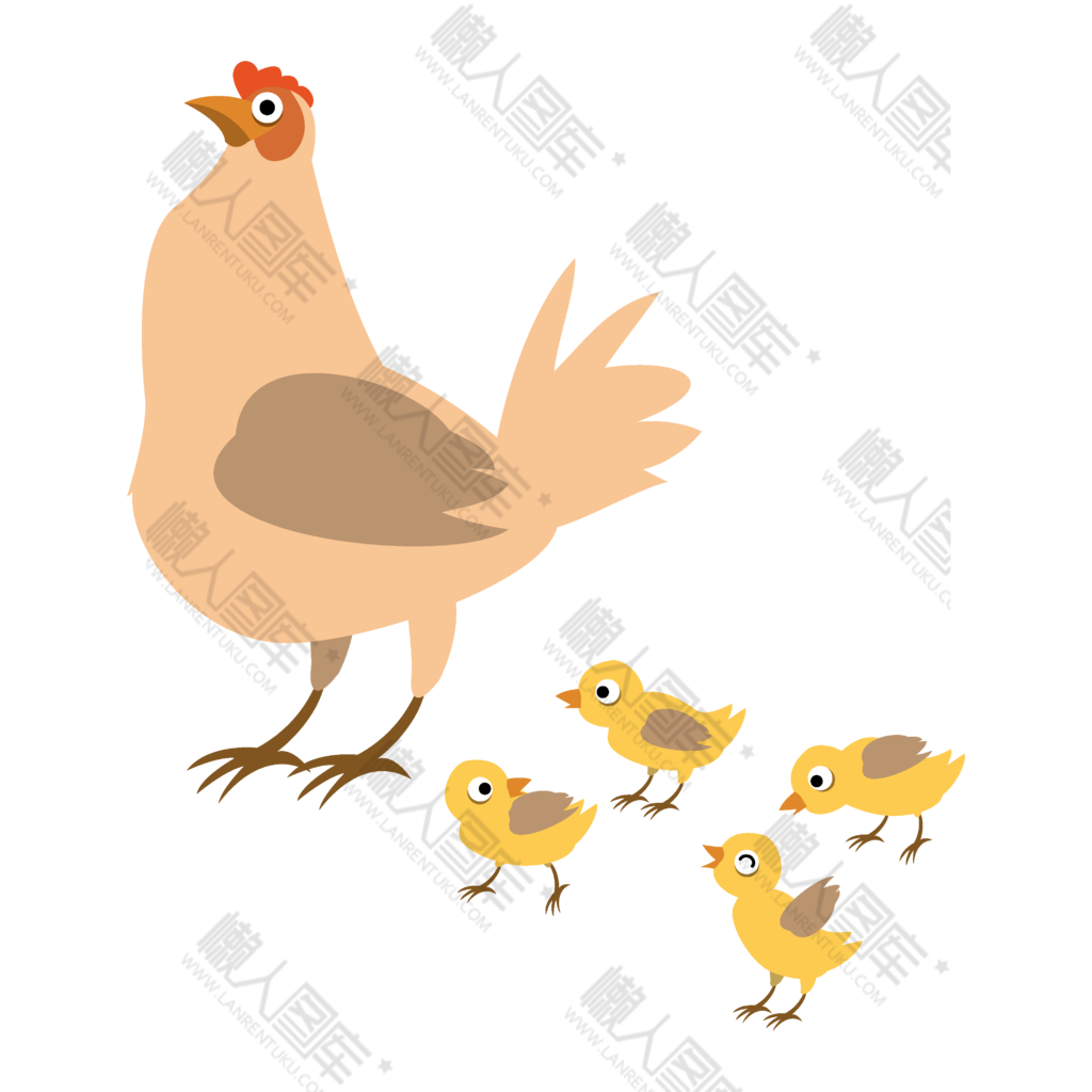 卡通母鸡和小鸡宝宝图片