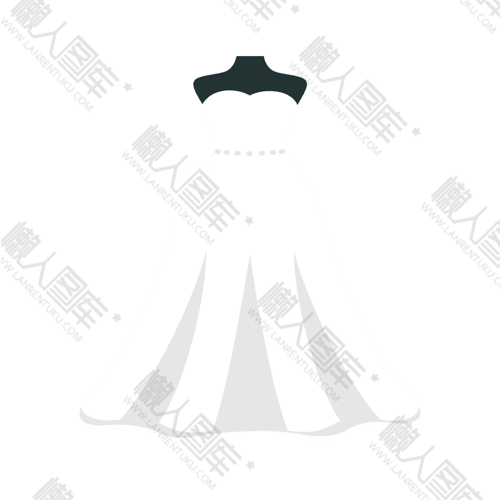白色婚纱手绘设计图