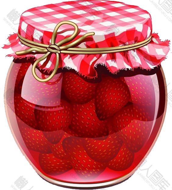 草莓罐头手绘图片