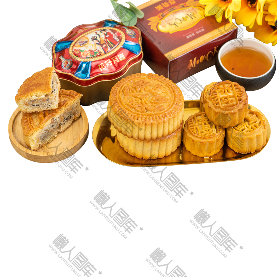 中秋节月饼美食摄影图