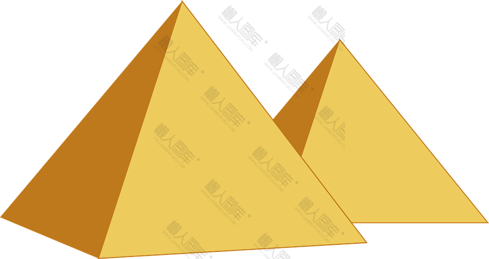 黄色金字塔矢量图
