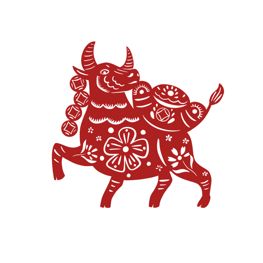 牛年剪纸图样图1