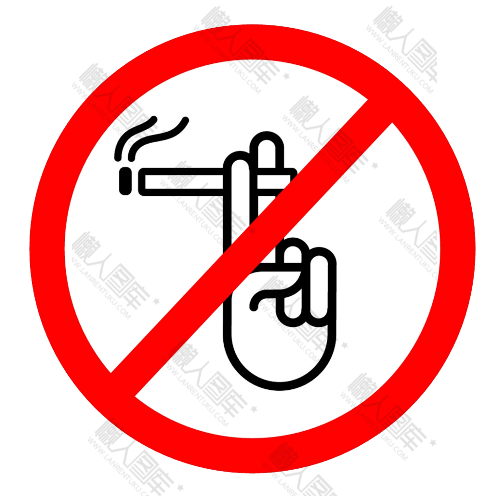 警示标志禁止吸烟插画