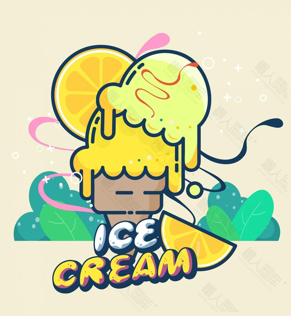 奶油冰淇淋矢量图