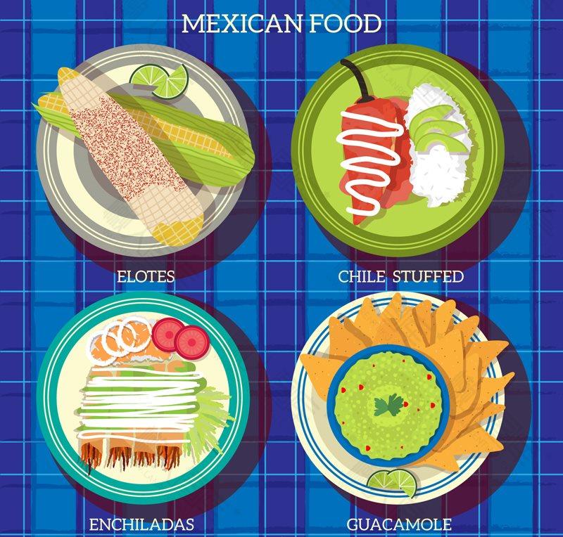 墨西哥美食手绘图片
