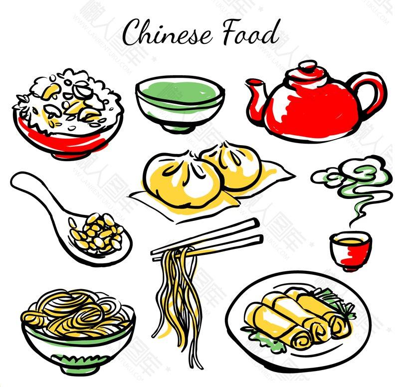 中式早餐矢量图