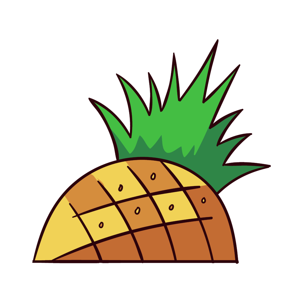 半颗菠萝矢量图