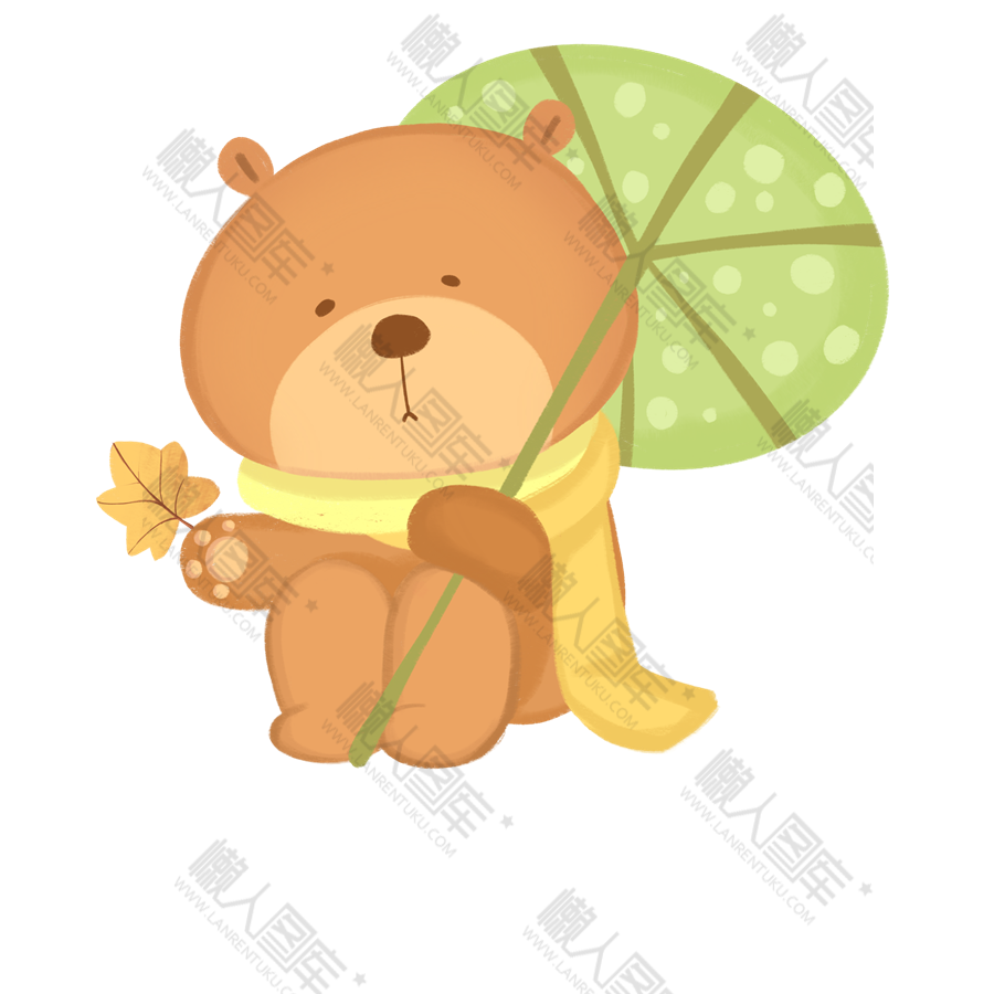 秋季动物小熊插画