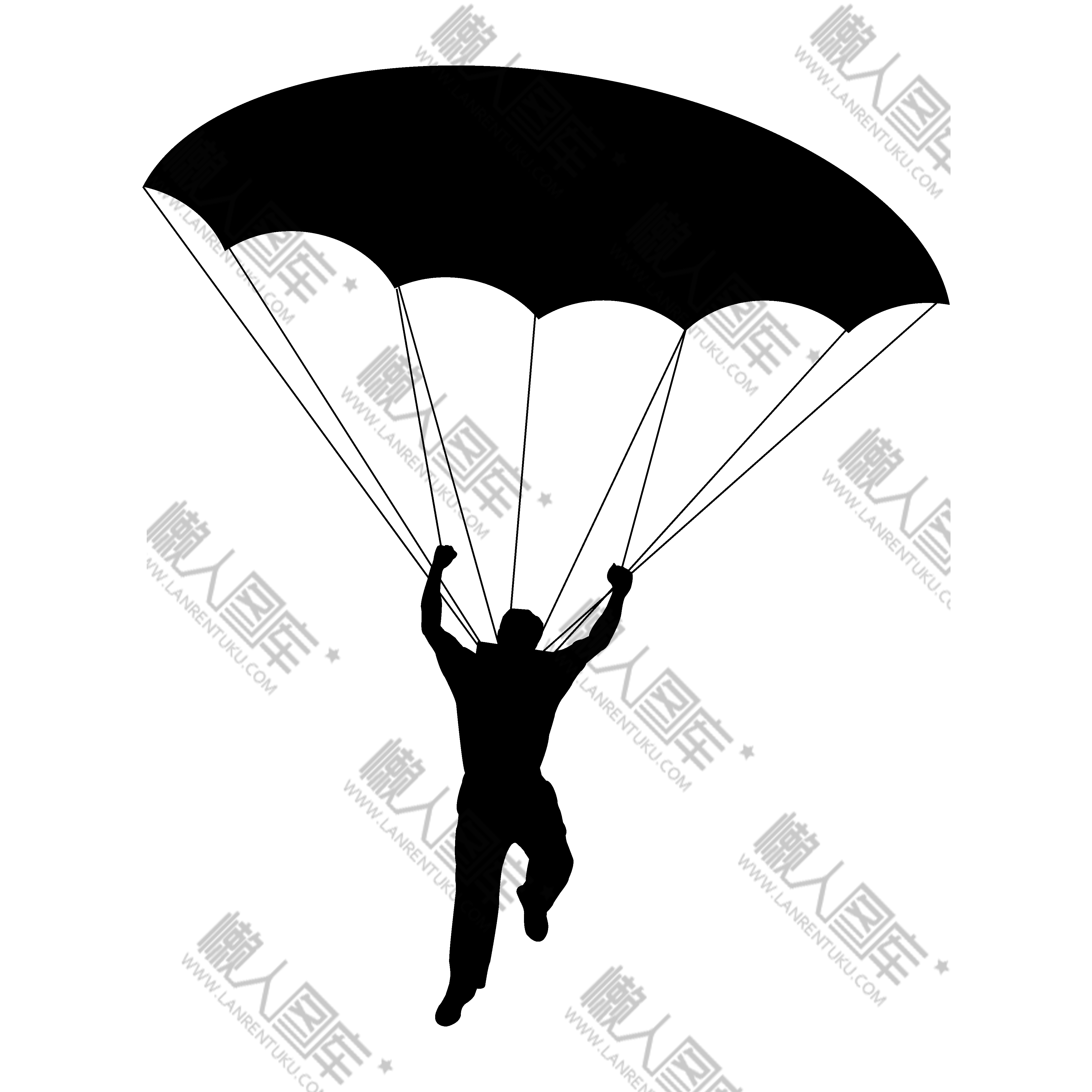 滑翔人物剪影图1