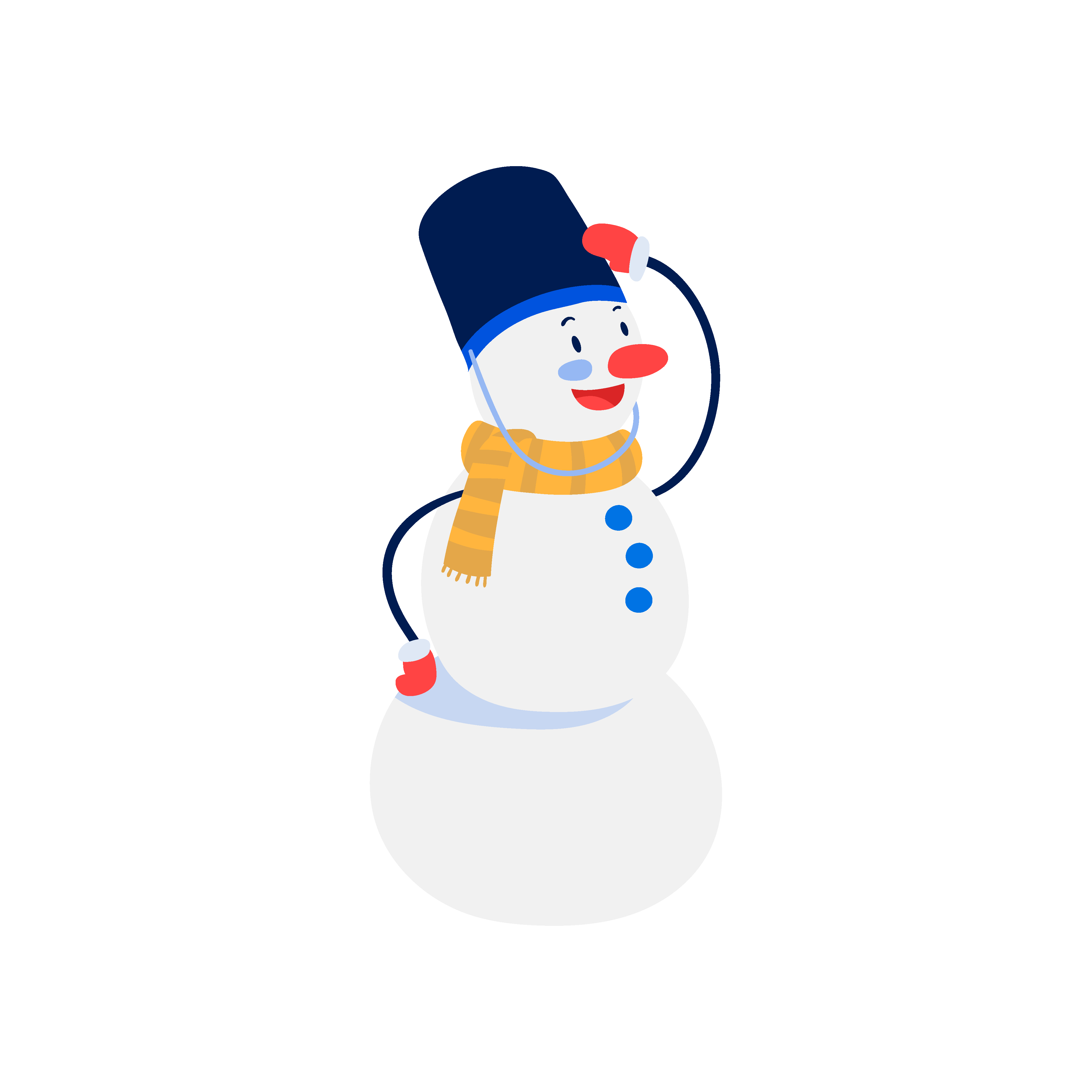东张西望雪人矢量图图1