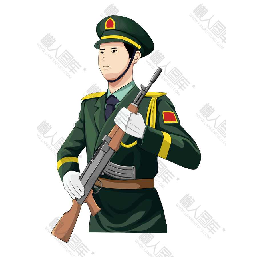 解放军军人插画图片