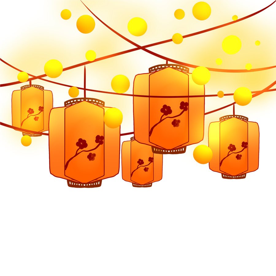 纸灯笼插画图片图1