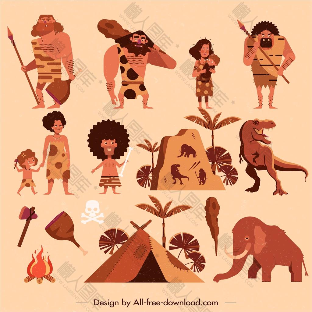 卡通原始部落图片