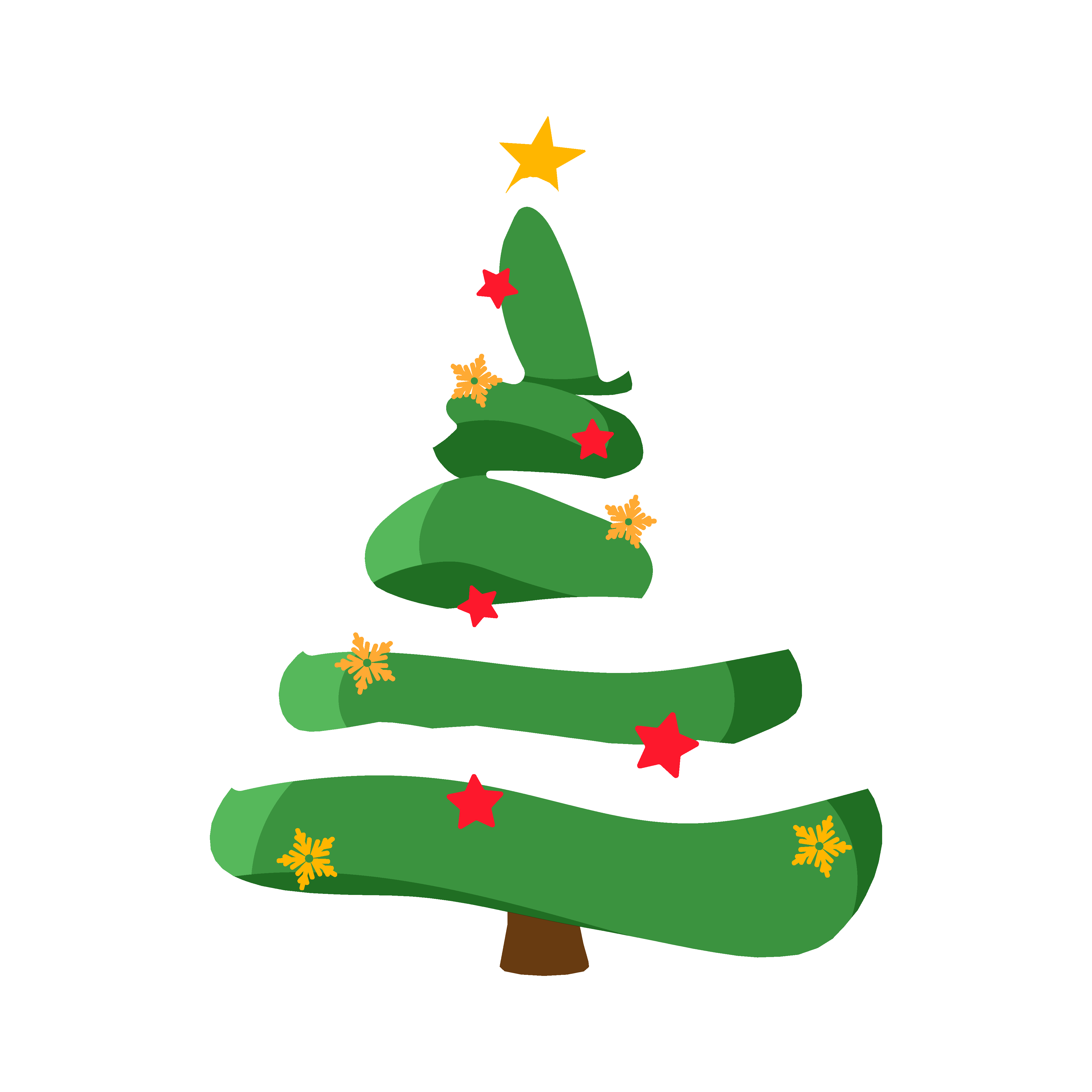 绿色圣诞树装饰图