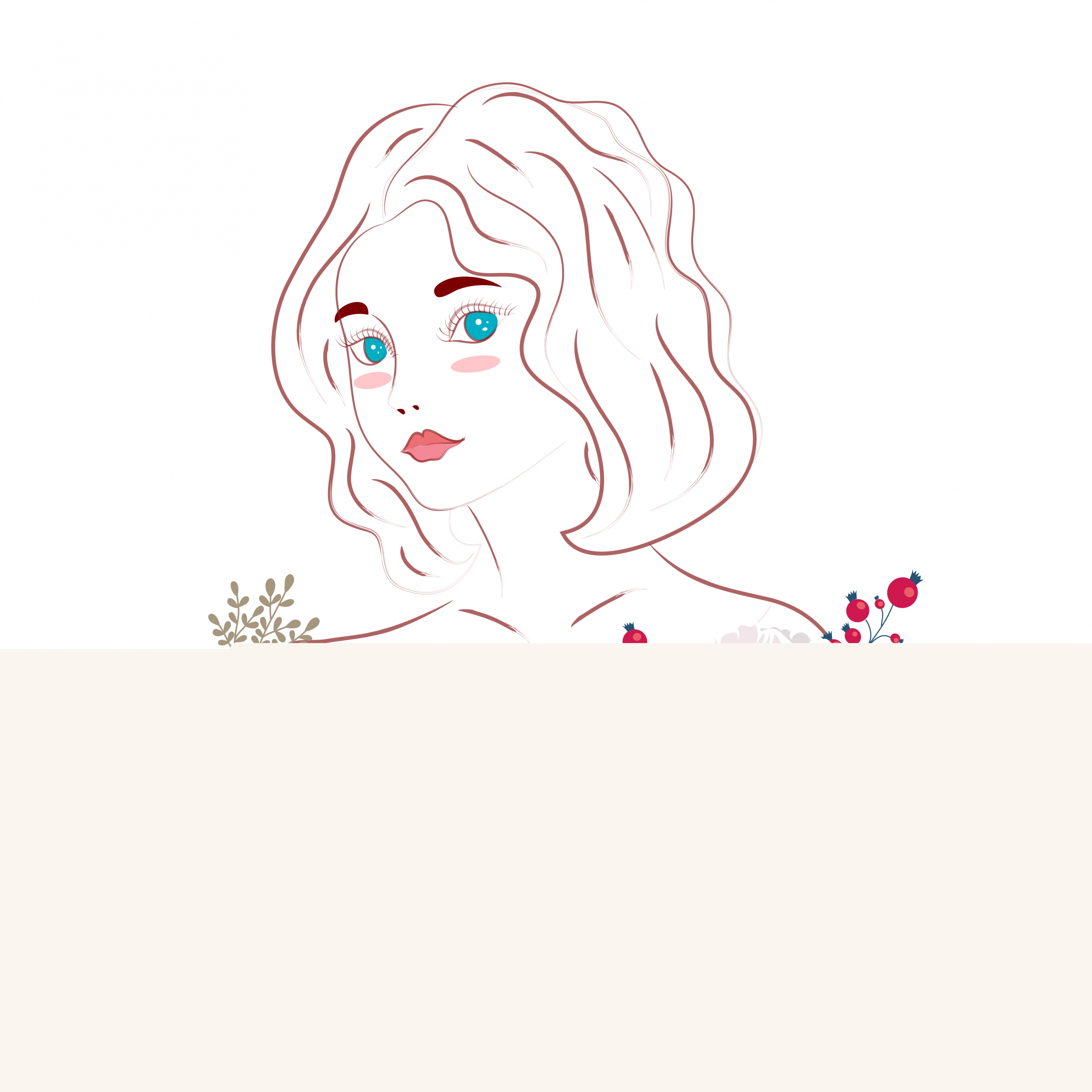 鲜花女人矢量图图1