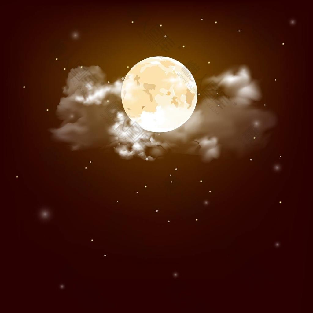 夜晚的月亮插图