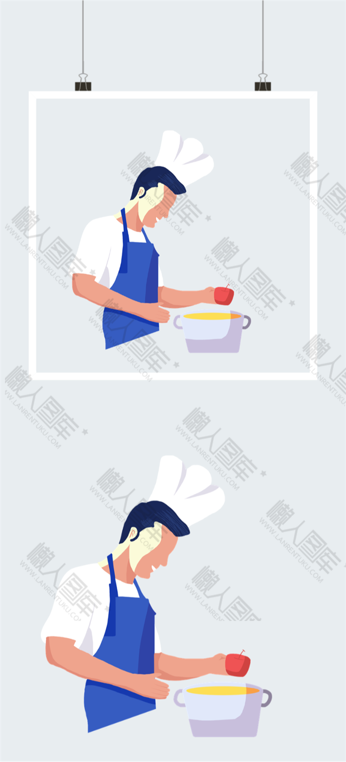 厨师烹饪卡通矢量图