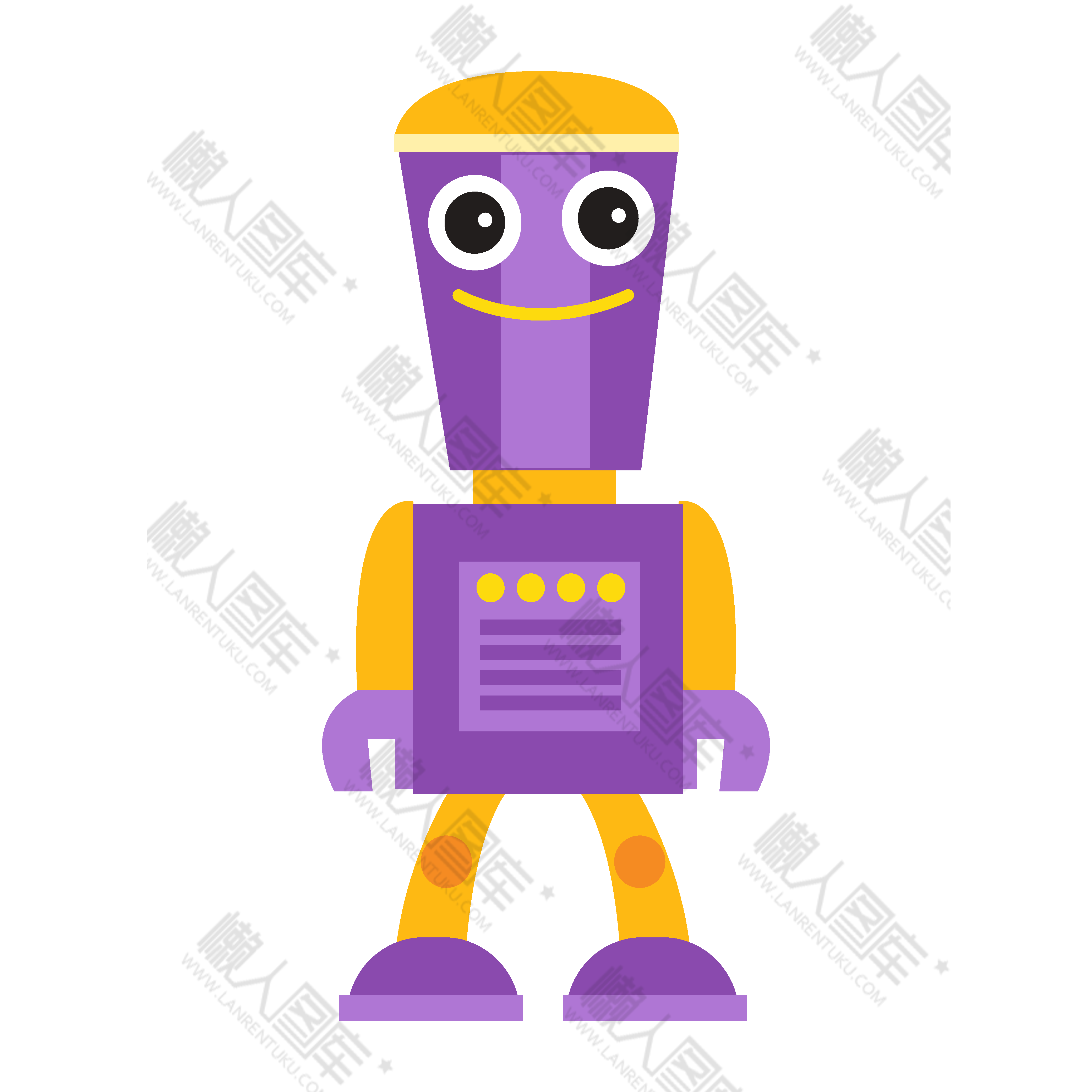紫色机器人矢量图