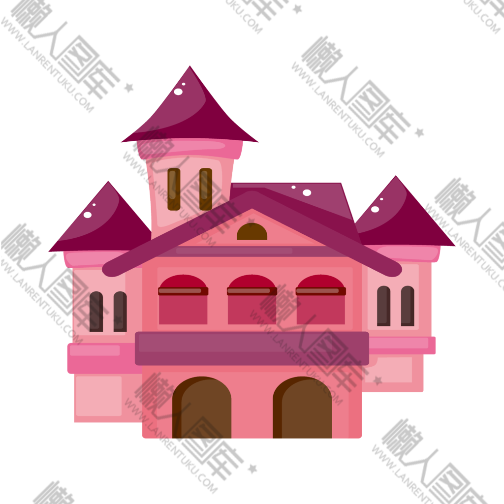 粉色童话城堡矢量图