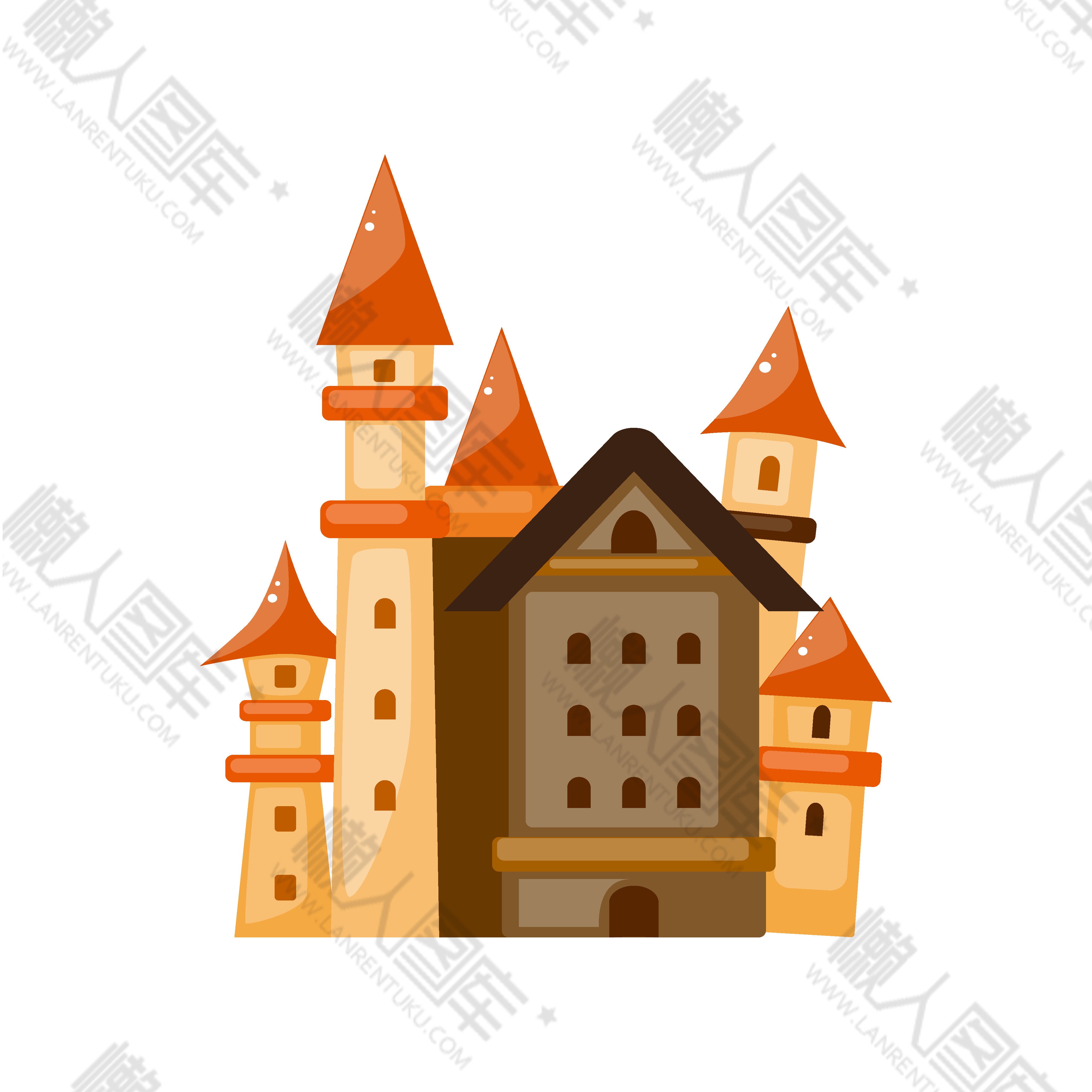 欧洲古老城堡矢量图