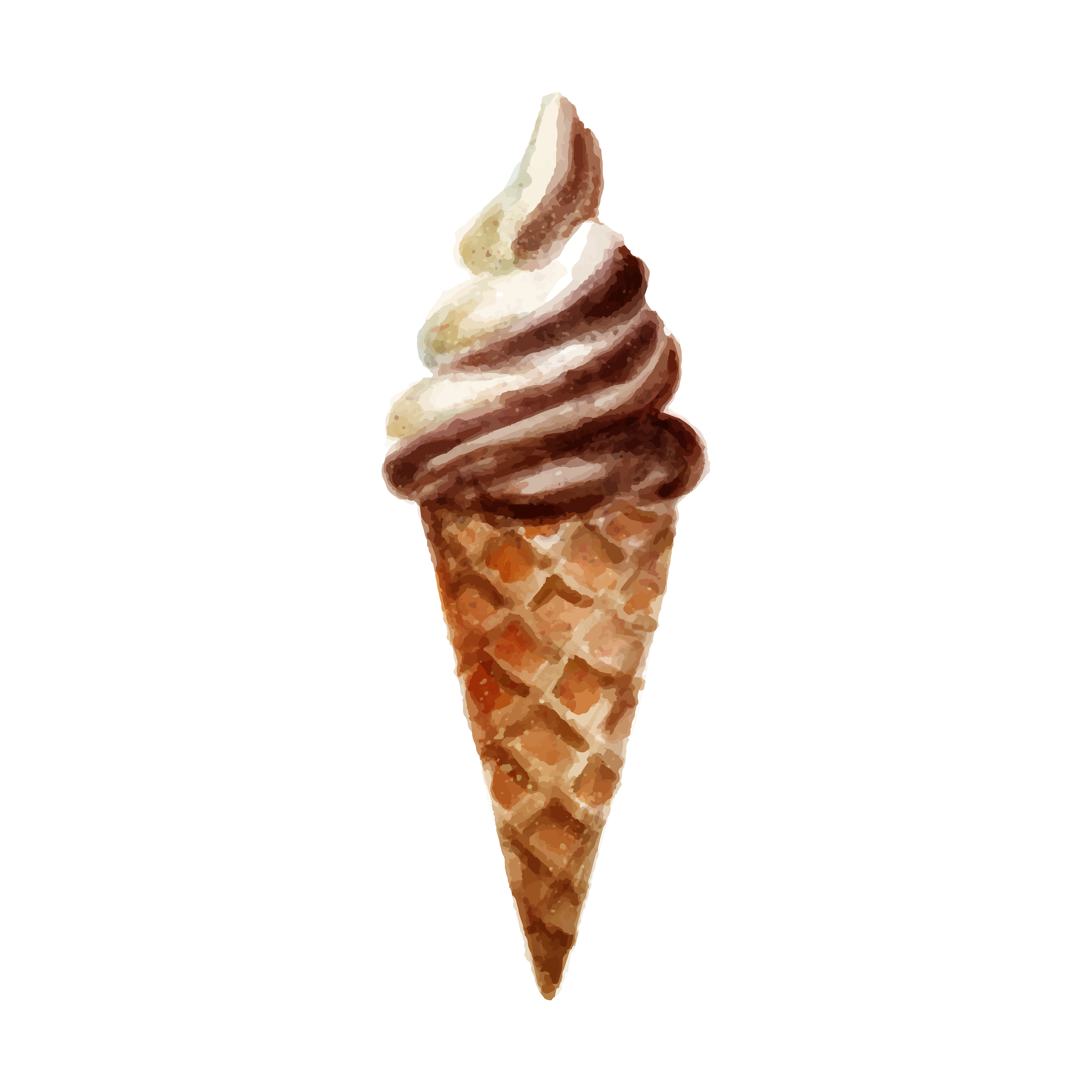 奶油巧克力冰淇淋矢量图